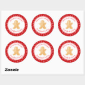 Holiday Baking Gingerbread Man Ronde Sticker (Vel)