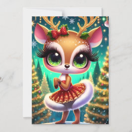 Holiday Ballet Reindeer Star Magnetische Uitnodiging