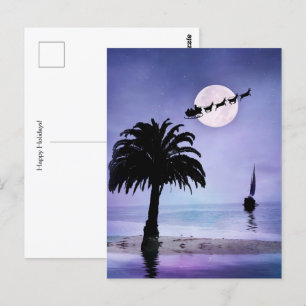 Holiday Beach Sailboot met Santa Briefkaart