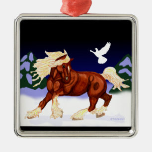 Holiday Belgium Draft Horse Ornament