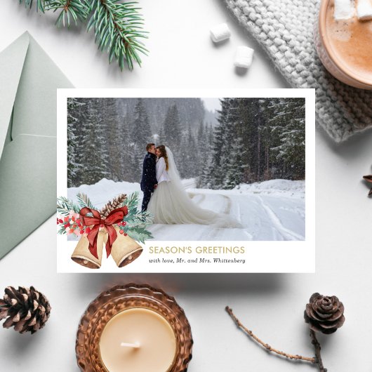 Holiday Bells Photo Holiday Kaart