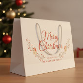 Holiday Berry Branch Merry Christmas Custom  Groot Cadeauzakje