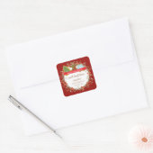 Holiday Berry Wreath Kerstkoekje Vierkante Sticker (Envelop)