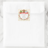 Holiday Berry Wreath Kerstkoekje Vierkante Sticker (Tas)