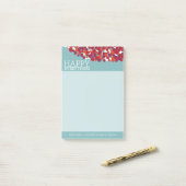 Holiday Berry Wreath met Happy Alles Post-it® Notes (Op bureau)