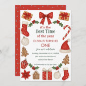 Holiday Birthday Invitation | Winter Celebration (Devant / Derrière)