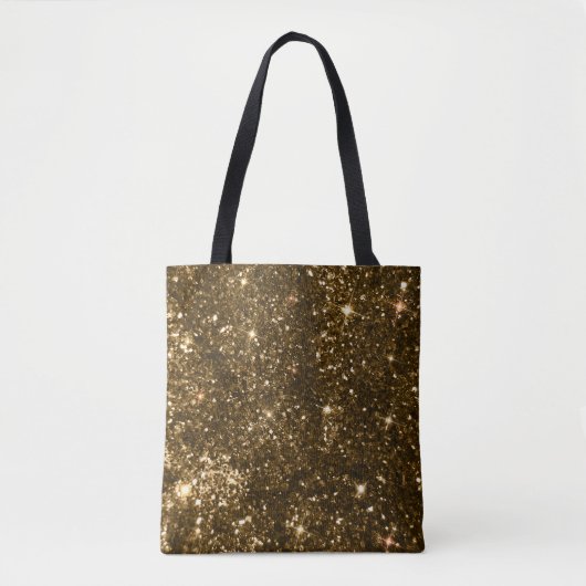 Holiday Black en Gold Faux Glitter Kerstmis Draagtas (Voorkant)
