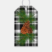 Holiday Black White Pset met details over pine-con Cadeaulabel (Voorkant)