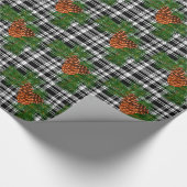 Holiday Black White Pset met details over pine-con Cadeaupapier (Hoek)