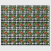 Holiday Black White Pset met details over pine-con Cadeaupapier (Vlak)