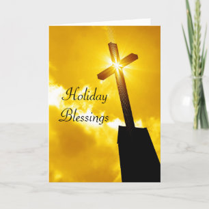 Holiday Blessings Religieus Wenskaart Feestdagen Kaart