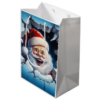 Holiday Blessings Santa Christmas Gift Bags Medium Cadeauzakje