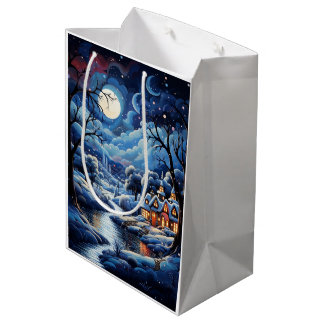 Holiday Blessings Vintage Christmas Gift Bags Medium Cadeauzakje
