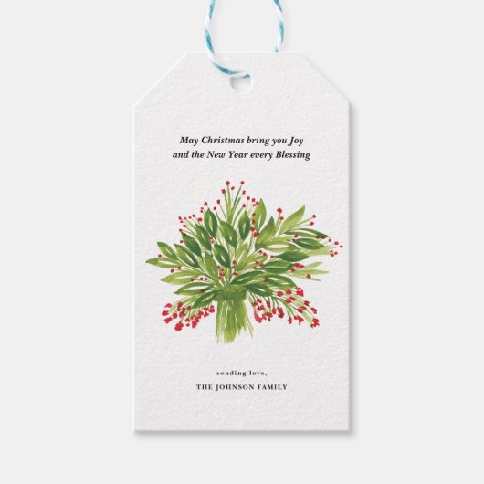 Holiday Bouquet Cadeaulabel (Voorkant)