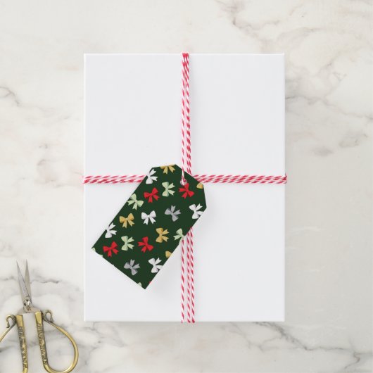 Holiday Bows Cadeaulabel (Met Touw)
