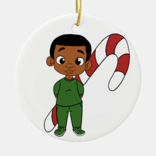 Holiday Boy Caramel Keramisch Ornament