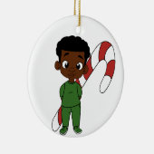 Holiday Boy Chocolate Keramisch Ornament (Rechts)