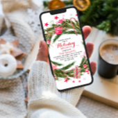 Holiday Brunch Elegant Kerstmis Floral Wreate Kaart