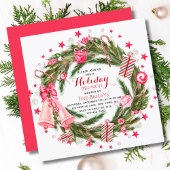 Holiday Brunch Elegant Kerstmis Floral Wreate Kaart