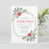 Holiday Brunch Greenery Waterverf Party Kaart (Staand voorkant)