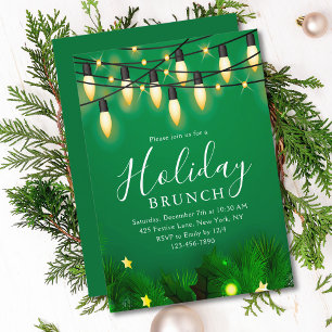 Holiday Brunch met Kerstmis Brunch Chic Floral Kaart