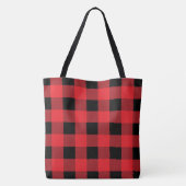 Holiday Buffalo Plaid Canvas tas (Achterkant)
