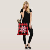 Holiday Buffalo Plaid Canvas tas (Op model)