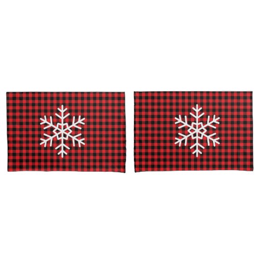 Holiday Buffalo Plaid Pillowcase Pair Kussensloop (Voorkant-Set)