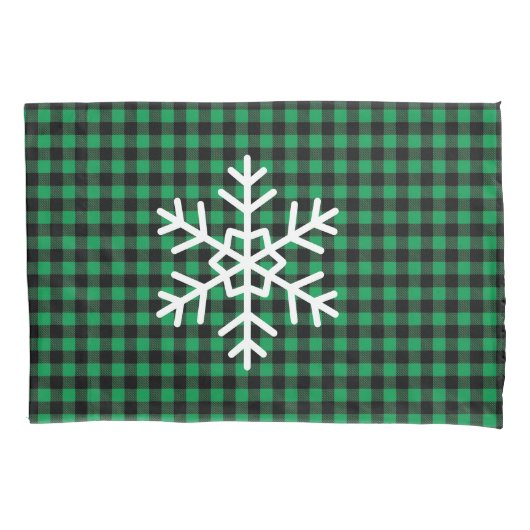 Holiday Buffalo Plaid Pillowcase Pair Kussensloop (Voorkant-Links)