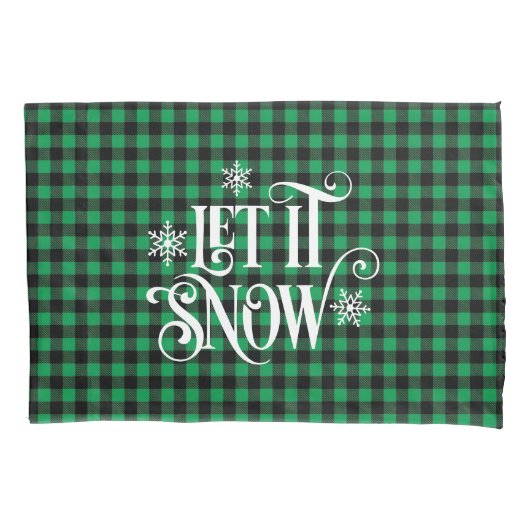 Holiday Buffalo Plaid Pillowcase Pair Kussensloop (Voorkant-Links)