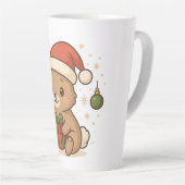 Holiday Bunny in Santa Hat Latte Mok (Rechterhoek)