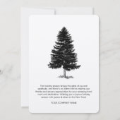 Holiday Business Logo Christmas Pine Tree Kaart (Achterkant)