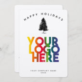 Holiday Business Logo Christmas Pine Tree Kaart (Voorkant / Achterkant)