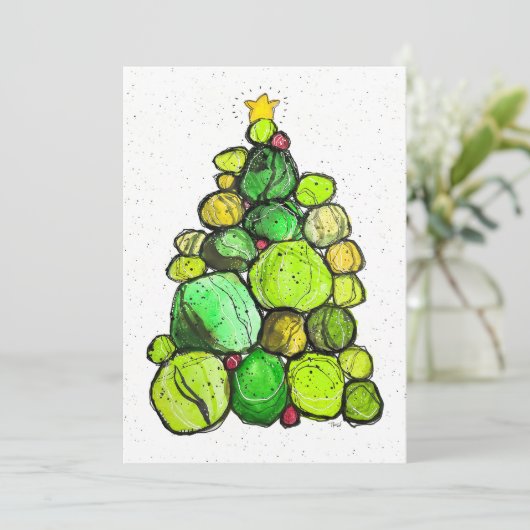 Holiday Cairn Christmas Card Bedankkaart (Staand voorkant)