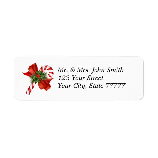 Holiday Candy Cane Address Label (Voorkant)