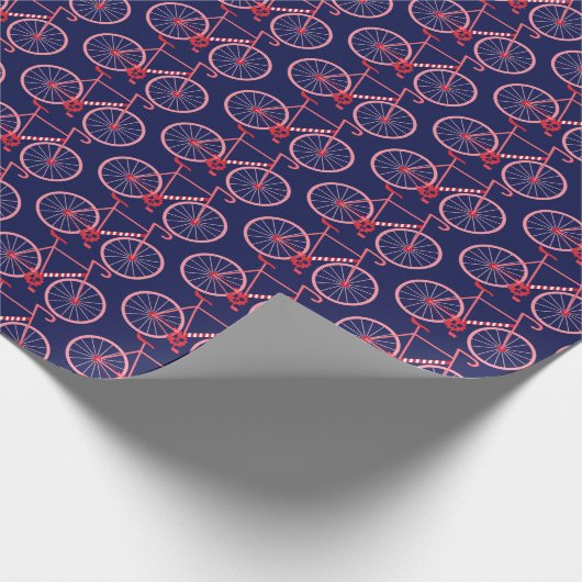 Holiday Candy Cane Bikes Cadeaupapier (Hoek)