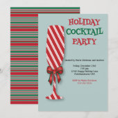 Holiday Candy Cane Cocktail Party Uitnodiging (Voorkant / Achterkant)