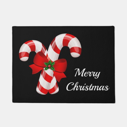 Holiday Candy Canes Kerstdoormat Deurmat (Voorkant)
