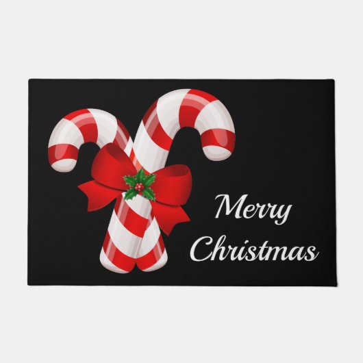 Holiday Candy Canes Kerstdoormat Deurmat (Voorkant)