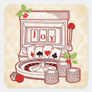 Holiday Casino Joy Vierkante Sticker