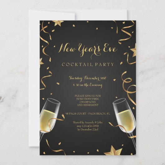 Holiday Champagne Uitnodiging (Voorkant)