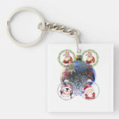 Holiday Characters on a Snowflake Ornament Sleutelhanger (voorkant)
