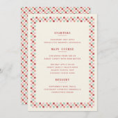 Holiday Checkerboard Christmas Menu Kaart - Berry (Voorkant / Achterkant)