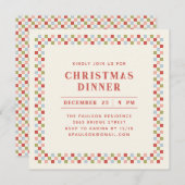 Holiday Checkerboard Party Invitation - Red (Devant / Derrière)