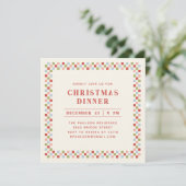 Holiday Checkerboard Party Invitation - Red (Debout devant)