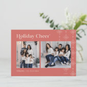 Holiday Cheer | Carte photo de Snowflakes moderne (Debout devant)