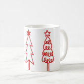 Holiday Cheer Christmas Tree Icons Coffee Mug (Devant droit)