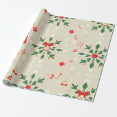 Holiday Cheer Gift Wrap Pattern Cadeaupapier (Uitgerold)