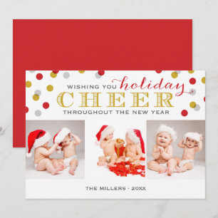Holiday Cheer Modern Photo Collage kerstkaart