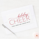 Holiday Cheer Red Rechthoekige Sticker (Envelop)